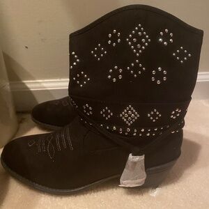 Girls Black Western Boots